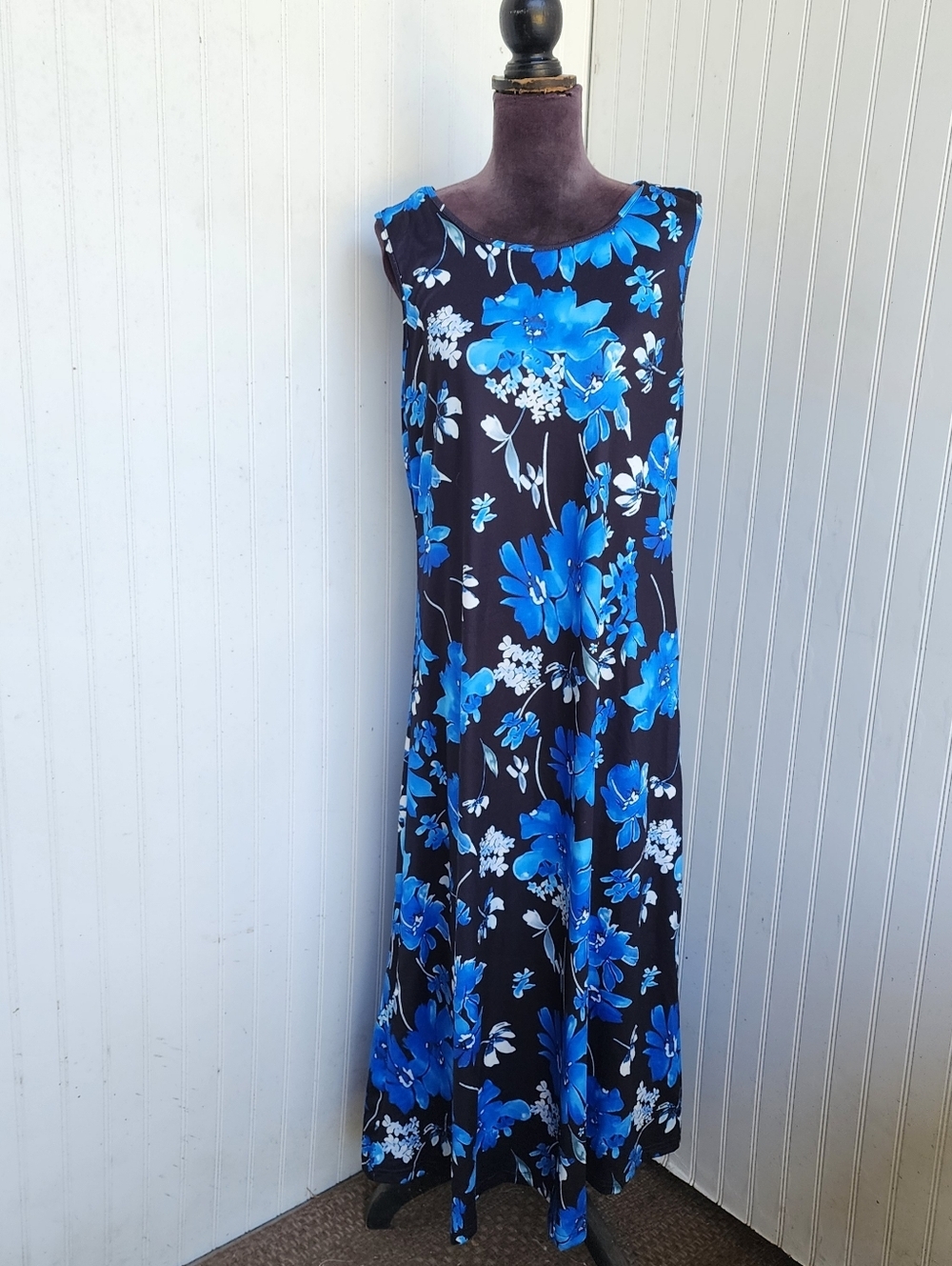 SHEIN PLUS Curve 2XL Black Navy Blue Jersey Stretch SLEEVELESS DRESs Stretch